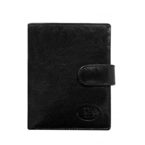 Čierna klasická pánska kožená peňaženka so zapínaním vyobraziť