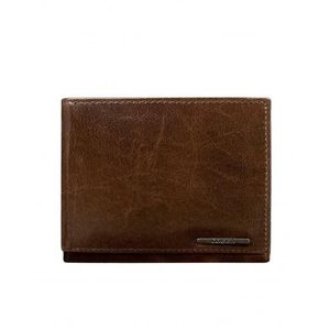 Hnedá pánska kožená peňaženka bez zipsu vyobraziť