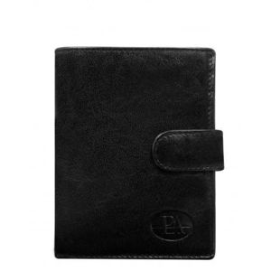 Čierna vertikálna kožená pánska peňaženka so zapínaním na patentku vyobraziť