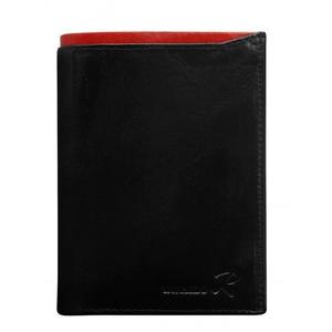Čierna kožená pánska peňaženka s červeným modulom vyobraziť
