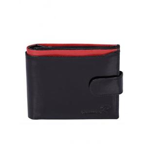 Čierna kožená pánska peňaženka s červeným zipsom vyobraziť