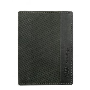 Pánska čierna kožená peňaženka s pleteným motívom vyobraziť