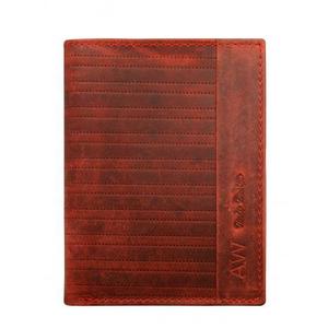 Červená pánska kožená peňaženka s reliéfom vyobraziť