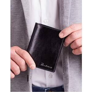 Čierna vertikálna kožená peňaženka vyobraziť