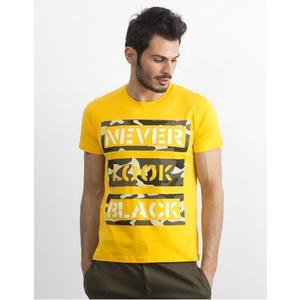Pánske bavlnené tričko so žltou potlačou vyobraziť