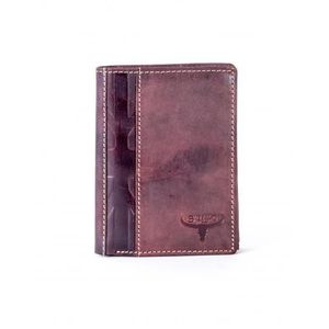 Hnedá kožená peňaženka s vertikálnym reliéfom vyobraziť