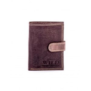 Hnedá kožená pánska peňaženka s horizontálnym razením vyobraziť
