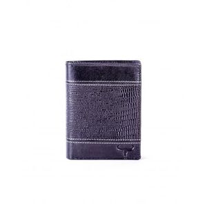 Pánska čierna peňaženka s reliéfom vyobraziť