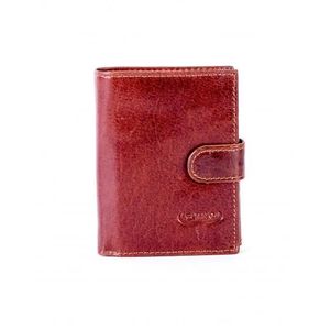 Hnedá peňaženka z pravej kože s chlopňou vyobraziť