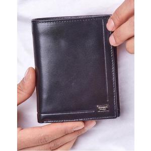 Čierna kožená peňaženka bez zapínania vyobraziť