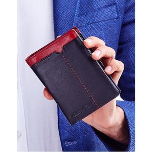 Čierna kožená peňaženka s červenou vložkou vyobraziť