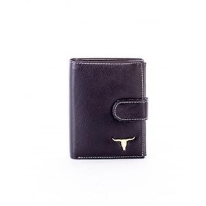 Čierna peňaženka z pravej kože s emblémom vyobraziť