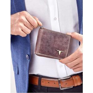 Hnedá pánska peňaženka na zips vyobraziť