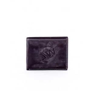 Čierna kožená peňaženka s okrúhlym reliéfom vyobraziť