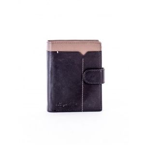 Čierno-béžová kožená peňaženka s kontrastným lemovaním vyobraziť