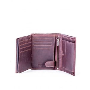 Hnedá prešívaná kožená peňaženka vyobraziť