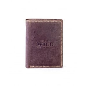 Hnedá peňaženka z pravej kože s reliéfom vyobraziť