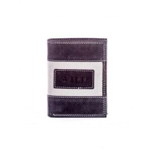 Pánska čierna kožená peňaženka s látkovou vložkou vyobraziť