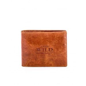 Hnedá pánska kožená peňaženka s reliéfom vyobraziť