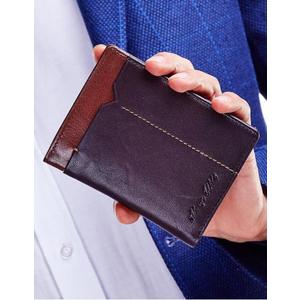 Hnedá pánska peňaženka s ozdobným lemovaním vyobraziť