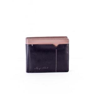 Pánska čierna kožená peňaženka s béžovou vložkou vyobraziť