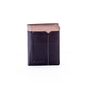 Čierno-béžová pánska peňaženka s ozdobným lemovaním vyobraziť