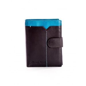 Čierna kožená peňaženka pre mužov s modrou vložkou vyobraziť
