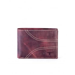 Hnedá kožená peňaženka so symetrickým prešívaním vyobraziť