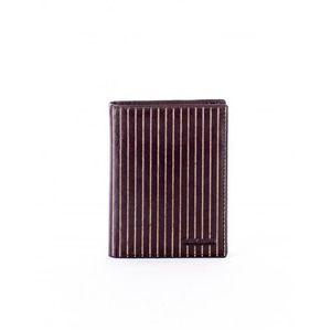 Hnedá pruhovaná peňaženka z pravej kože vyobraziť