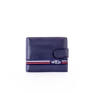 Tmavomodrá pánska peňaženka s textilným modulom vyobraziť