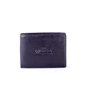 Čierna pánska kožená peňaženka s reliéfom vyobraziť