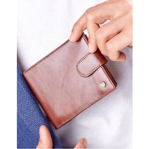 Hnedá elegantná pánska kožená peňaženka vyobraziť