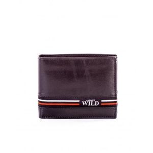 Čierna kožená pánska peňaženka s textilným modulom vyobraziť