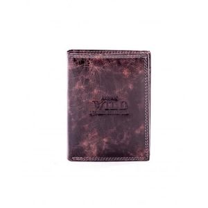 Hnedá pánska kožená peňaženka s ošúchanými okrajmi vyobraziť