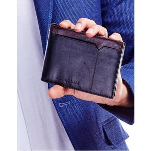 Čierna hnedá kožená peňaženka pre mužov vyobraziť