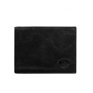 Pánska horizontálna čierna kožená peňaženka bez zapínania vyobraziť