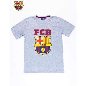Pánske sivé tričko s motívom FC BARCELONA vyobraziť