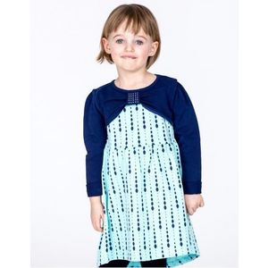 Mätové bavlnené detské šaty so vzorom a dlhými rukávmi vyobraziť
