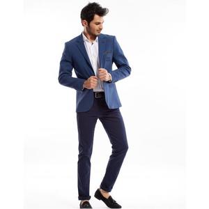 Pánske tmavomodré nohavice slim fit vyobraziť