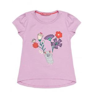 Fialové tričko pre dievčatá s farebnou aplikáciou vyobraziť