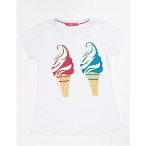 Biele dievčenské tričko so zmrzlinou vyobraziť