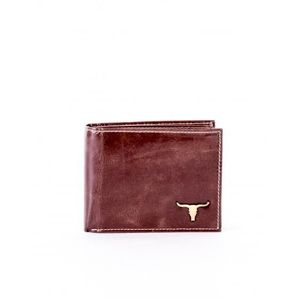 Pánska hnedá kožená peňaženka s emblémom vyobraziť