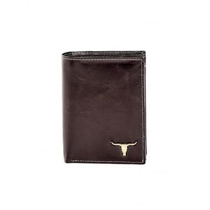 Pánska čierna kožená peňaženka s emblémom vyobraziť