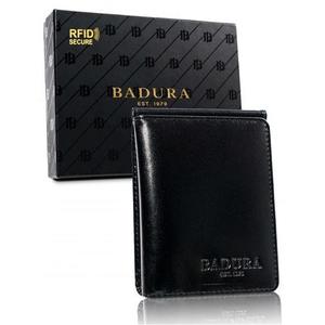 Malá čierna kožená pánska peňaženka BADURA vyobraziť