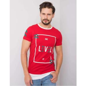 Pánske červené tričko Cole s potlačou vyobraziť