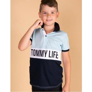 TOMMY LIFE Svetlomodré polo tričko pre chlapcov vyobraziť