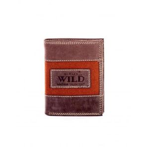 Hnedá pánska kožená peňaženka s textilným modulom vyobraziť