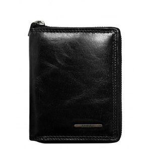 Čierna kožená peňaženka so zipsom vyobraziť
