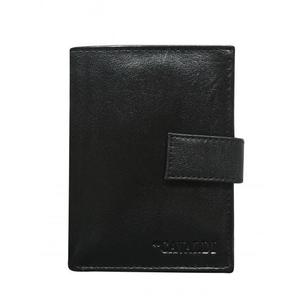 Čierna kožená peňaženka s prackou pre mužov vyobraziť