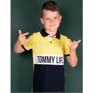 TOMMY LIFE Žlto-modré polo tričko pre chlapcov vyobraziť